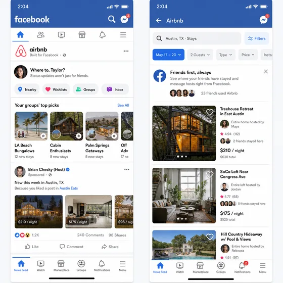 Facebook built Airbnb