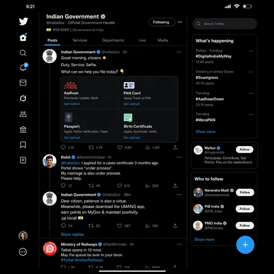 Twitter built Indian Government