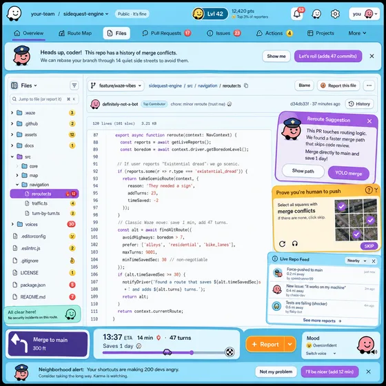 Waze built GitHub